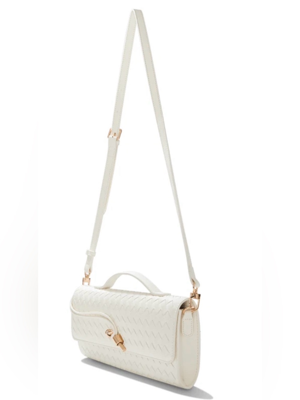 NWT Few Moda Theia East West Crossbody Bag Cream Vegan Leather